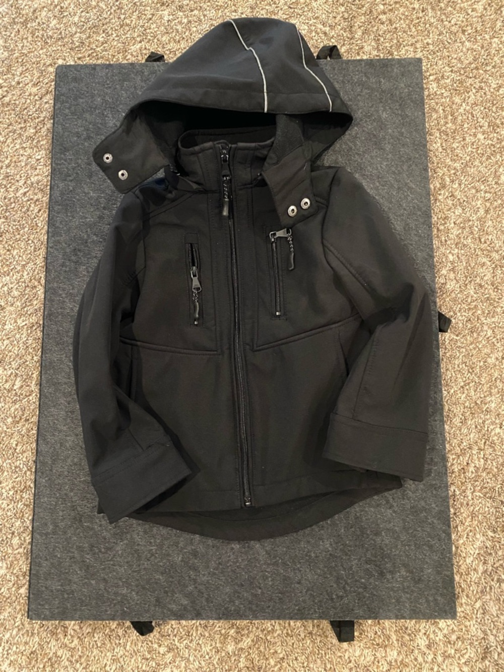Urban Republic Black Hooded Kids Rain Jacket